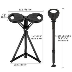 Hiking Pole Aviation Aluminum Adjustable Height T-Handle Anti-slip Outdoor Walking Stick <b>Folding</b> Portable Trekking Pole - Product Image 4