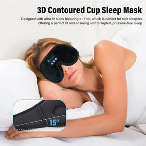 Masker Mata tidur khusus 3D dengan headphone Bluetooth <span class=keywords><strong>2</strong></span> <span class=keywords><strong>in</strong></span> <span class=keywords><strong>1</strong></span> <span class=keywords><strong>Headset</strong></span> masker mata musik nirkabel elastis lembut untuk istirahat perjalanan dan Yoga - Product Image 4
