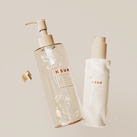 Bouteilles vides en PETG vert 180ml 300ml 500ml fournisseur de bouteilles de pompe de lotion cosmétique emballage en plastique bouteille de shampooing de luxe