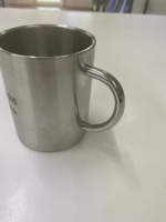 Mug à café isotherme à double paroi en acier inoxydable 400 ml avec poignée, design minimaliste et écologique pour les fêtes