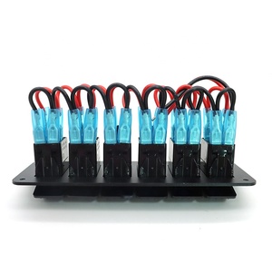 Panel de interruptores basculantes de 6 vías y 2 posiciones, impermeable, de 5 pines, <span class=keywords><strong>ON</strong></span>/OFF, precableado, 12V-24V, con interruptores LED marinos para coche, camión, barco, RV - Product Image 3