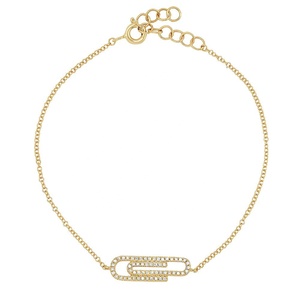 Gemnel Schmuck Messing Vergoldet Palm-Diamant-Pavé Büroklammer-Anhänger Böses-Auge-Armband für Damen - Product Image 4