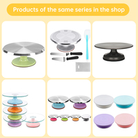 Nouvelle Arrivée Outils de Pâtisserie Plateau Tournant Anti-Dérapant de 12 Pouces en Silicone et Acier Inoxydable Support de Décoration de Gâteau avec Alliage d'Aluminium