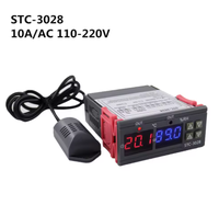 Thermostat numérique STC-3008 DC 12V avec deux sorties relais, avec sonde double pour refroidissement et chauffage, câble de 1 m