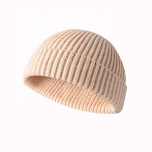 高品质冬季纯色帽子定制100% 亚克力保暖针织小帽定制Logo - Product Image 5