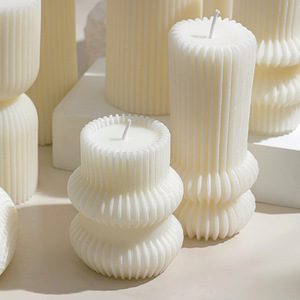 Eco Friendly Handmade Christmas Home Decor Cylinder Shape Cream <strong>White</strong> Scented Soy Wax <strong>Candles</strong> - Product Image 2