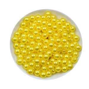 Venta al por mayor imitación máquina decoración perla 6mm 8mm <span class=keywords><strong>10mm</strong></span> con agujero colorido redondo perlas sueltas ABS plástico imitación para joyería - Product Image 3