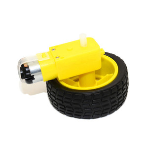 Motore elettrico a corrente continua con ruota per auto giocattolo in plastica 3-6V a doppio albero telaio per auto intelligente <span class=keywords><strong>Robot</strong></span> pneumatici + <span class=keywords><strong>Set</strong></span> motore di riduzione a corrente continua - Product Image 1