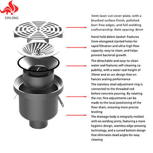 Hot Sale 304 Stainless Steel Floor <strong>Drain</strong> <strong>Pipe</strong> with Anti-Odor Bathroom <strong>Drain</strong> System - Product Image 3