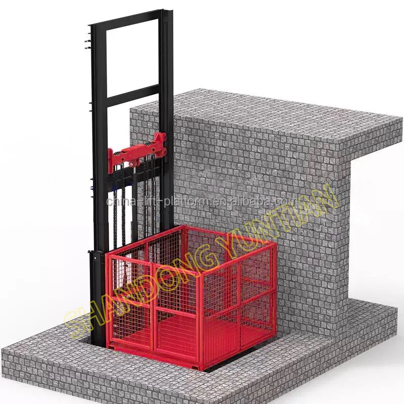 Limited Space Cargo Elevator Guide Rail Goods Lift Platform For Warehouse