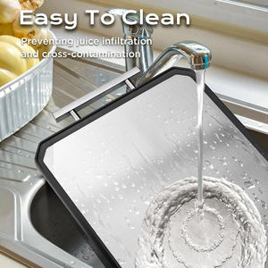 Tagliere 2 in 1 in titanio e acciaio inossidabile per carne e verdure, lavabile in lavastoviglie - Product Image 3