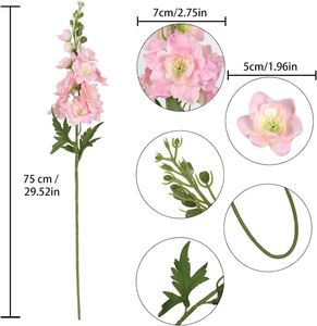 <b>Artificial</b> Silk Single Hyacinth Violet Larkspur <b>Flower</b> for Floral Arrangement Home Hotel Wedding Decoration - Product Image 2