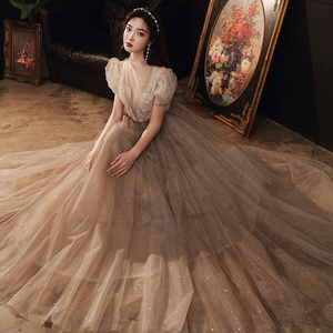 2020 eleganti <span class=keywords><strong>abiti</strong></span> da sera <span class=keywords><strong>con</strong></span> <span class=keywords><strong>scollo</strong></span> a barchetta in Tulle <span class=keywords><strong>con</strong></span> paillettes e mezza manica - Product Image 3