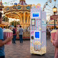 Distributeur automatique de pop-corn commercial, production de snacks en libre-service, contrôle intelligent, options de saveurs multiples, croustillant, sucré, salé