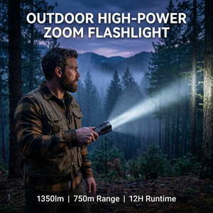 Lampe <span class=keywords><strong>torche</strong></span> <span class=keywords><strong>rechargeable</strong></span> haute puissance pour le camping, la randonnée, la pêche nocturne, les situations d'urgence, la recherche, portée de 750 m, zoom tactique - Product Image 2
