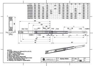 Trượt ngăn kéo bằng thép không gỉ 304 với ổ bi chính xác để trượt im lặng cho khu dân cư được xây dựng trong tủ - Product Image 5