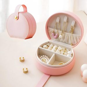 Estuche de Viaje Pequeño para Joyas al por Mayor con Asa de Cuero PU para Niñas, Anillos, Pendientes, Collares, Estuche de Almacenamiento de Joyería - Product Image 5