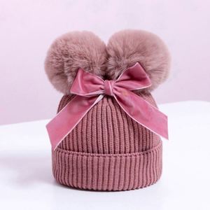 Chapeau en tricot doux pour enfants avec impression numérique, en tissu courant, chaud pour l'automne et l'hiver - Product Image 5