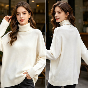 Suéteres Femininos de Tricô 70% Viscose 30% Nylon, Malha Fina, Macio e Respirável, Antirrugas, Casual 12GG - Product Image 6