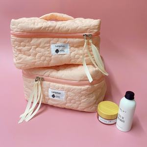 11inches Large Portable Cosmetic <b>Bags</b> Soft Flowers Pattern Zipper <b>Bag</b> <b>Storage</b> Makeup <b>Bag</b> for <b>Travel</b> - Product Image 4