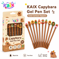 KAIX Stylos Gel Personnalisés avec Logo OEM, Ensembles de Stylos Gel Capybara 0,5 mm à Encre Noire, Stylos Gel Cartoon pour Cadeaux Scolaires