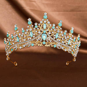 Couronne de Mariée Style Européen en Cristal et Strass, Diadème Best-Seller, Serre-Tête de Mariage en Alliage Plaqué Or pour Soirée - Product Image 3
