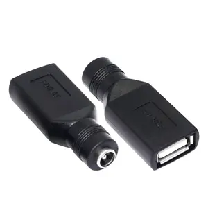 USB 2.0 konektor adaptor daya, konektor adaptor daya betina ke DC 5.5x2.1mm