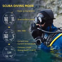 Montre d'Ordinateur de Plongée Professionnelle NORTH EDGE pour Hommes Plongée Sous-Marine NDL 100M Montres de Plongée avec Altimètre Baromètre Boussole AQUA