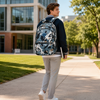 Mochila de Viaje Unisex para Estudiantes, Estilo Oxford, de Poliéster, Antirrobo, con Cierre de Cremallera y Correas de Hombro Curvas