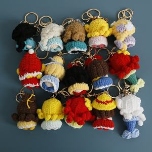 Pendentif en crochet fait main Sweet Princess, porte-clés poupée en peluche tissée de dessin animé, 10 cm, décoration de sac exquise - Product Image 3