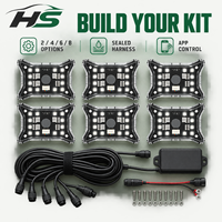 Kits d'éclairage LED RGBW haute puissance HSSH Patent 96W/192W/288W/384W avec contrôle par application, 2 pouces, pour camion tout-terrain, bateau, UTV, ATV, éclairage sous châssis