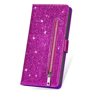 Thời trang dây kéo Ví cuốn Sách bìa Bling PU Leather trường hợp đối với <span class=keywords><strong>iPhone</strong></span> 6 7 8 11 12 13 14 15 16 17 XR x XS cộng với Pro Max điện thoại trường hợp - Product Image 1