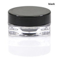 Soin de la peau de luxe contenant de crème vide pour le visage 3g 5g mini pots de crème cosmétique transparente pour les yeux à bouche large en plastique avec couvercles blancs noirs