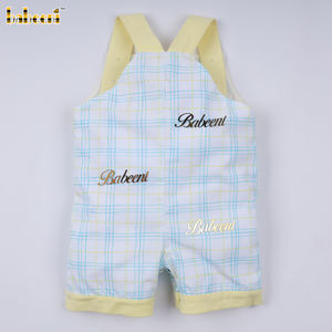 Pantalones Cortos de Franela a Cuadros con Bordado a Mano Personalizado BB3071 para Bebés, Hechos a Mano, de Spandex/Algodón, OEM, ODM, Venta al Por Mayor - Product Image 5