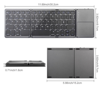 Keyboard Mini Custom untuk Smartphone Tablet, Keyboard Nirkabel Lipat Pintar dengan Bluetooth