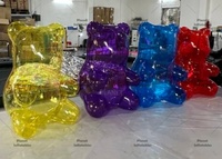 Ours gonflable géant transparent en PVC de haute qualité, figurine de dessin animé pour événements festifs, décoration adorable