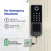 Cerradura Inteligente Eléctrica para Puerta de Madera TYSH con Control por Aplicación Tuya, Impermeable, con WiFi, para Exteriores, con Huella Dactilar y Llave Inteligente