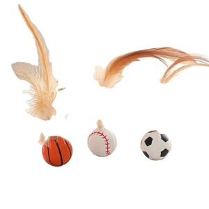 Jouet interactif pour chat avec plumes : balle en caoutchouc rebondissante pour chats coquins - Idée cadeau promotionnelle - Product Image 3