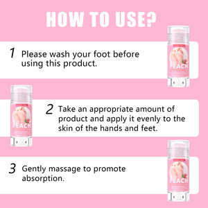 Baume pour les pieds professionnel à la pêche et au miel, soin profond pour les talons secs et gercés, réparation intensive, hydratation, traitement cicatrisant pour les pieds - Product Image 4