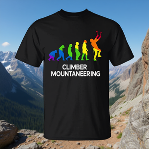 Camiseta Climber Alpinist Mountaineering Rainbow de manga corta con cuello redondo, unisex, para adultos, deportes y juegos, serigrafía - Product Image 3