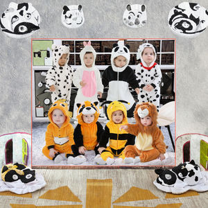 Grosir Baju Tidur Anak Musim Semi Gugur Motif Kartun 3D Hewan Bahan Polyester Flanel untuk Balita Laki-laki & Perempuan Berkerudung dengan Ritsleting - Product Image 3