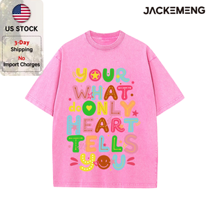 T-shirt Oversize 'Your What Only Heart Tells You' Stile Streetwear Retrò, Maglietta Hip Hop a Maniche Corte, Vendita all'Ingrosso da Magazzino Locale USA - Product Image 4