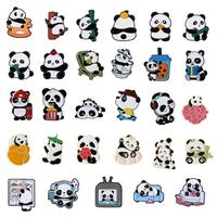 Traditionelle chinesische Art Metall niedlichen Pin Set Panda Bambus Design Pins kulturelle Geschenks ammlung für Neujahr Engel & Kreuz Thema