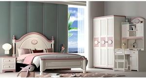 เตียงเด็กแบบใหม่ทันสมัย โครงไม้หุ้มเบาะสีชมพู เฟอร์นิเจอร์ห้องนอนสไตล์นุ่มนวล สำหรับเด็กหญิงและเด็กชาย ขายส่ง - Product Image 6