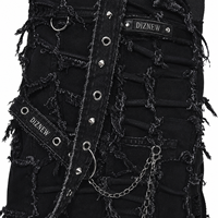 Pantalon en denim épais de qualité supérieure DiZNEW pour hommes, patchwork à carreaux, détails multi-œillets, jeans baggy, logo personnalisé, streetwear, usine BSCI