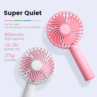 Ventilador de Mano USB Portátil, Ventilador de Mesa, Imprescindible para el Verano, Batería Recargable, Mini Ventilador USB de Refrigeración Portátil