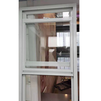 Fenêtre à guillotine américaine Fenêtre coulissante verticale en verre couleur blanche Pvc Fenêtre coulissante en verre double vitrage avec grilles Design
