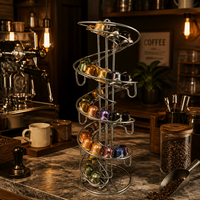 Support à capsules de café Cactus, 52 compartiments, double face, rotatif, en métal, organiseur de capsules de café, support de rangement pour capsules Nespresso, comptoir