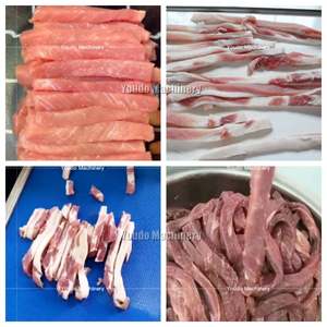 Équipement de coupe de viande fraîche Bande transporteuse Coupe-bande de viande et poitrine de poulet dés Trancheuse à viande - Product Image 4