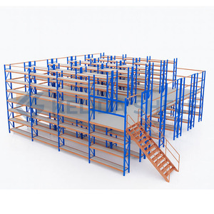 Plateforme de mezzanine en acier, système de rayonnage de stockage en mezzanine à plusieurs niveaux, robuste, pour entrepôt - Product Image 6